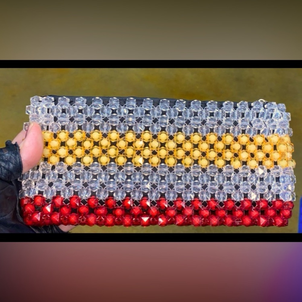 Vintage Plastic Beaded clutch /wallet
